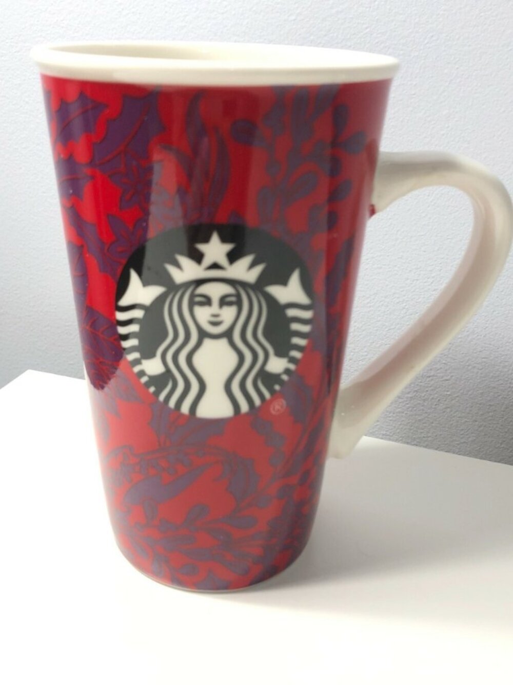 🎄 HTF Starbucks 18 oz Tall Mug 2017 Coffee Christmas Poinsettia Floral Cup